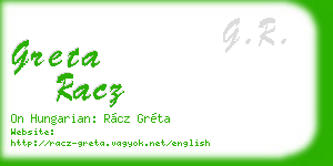 greta racz business card